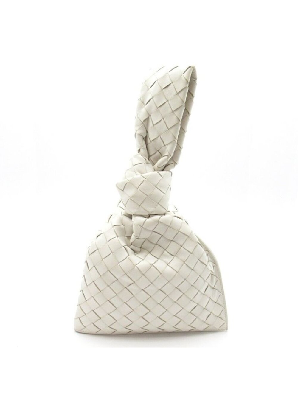 Bottega Veneta Mini the Twist Handbag Intrecciato Tote White